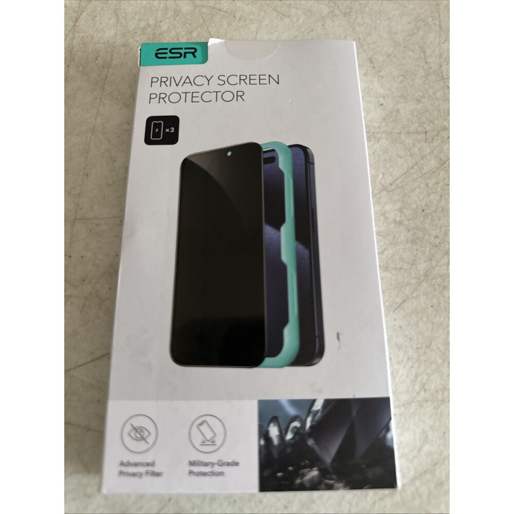 Screen Protector for iPhone 15 Pro Max Privacy Screen ESR 3-Pack Tempered Glass